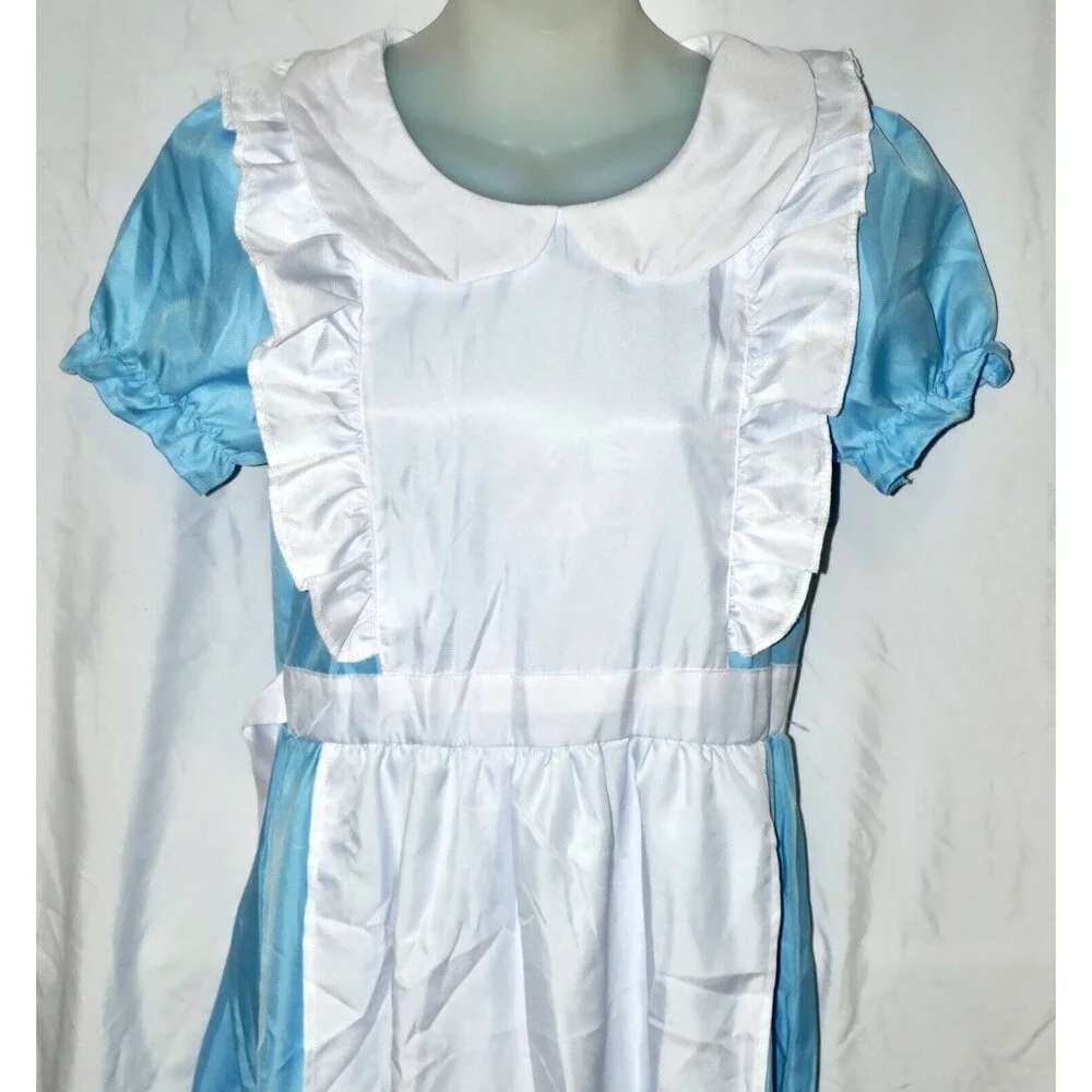 Classic Alice-Inspired Light Blue and White Girls' Halloween Costume